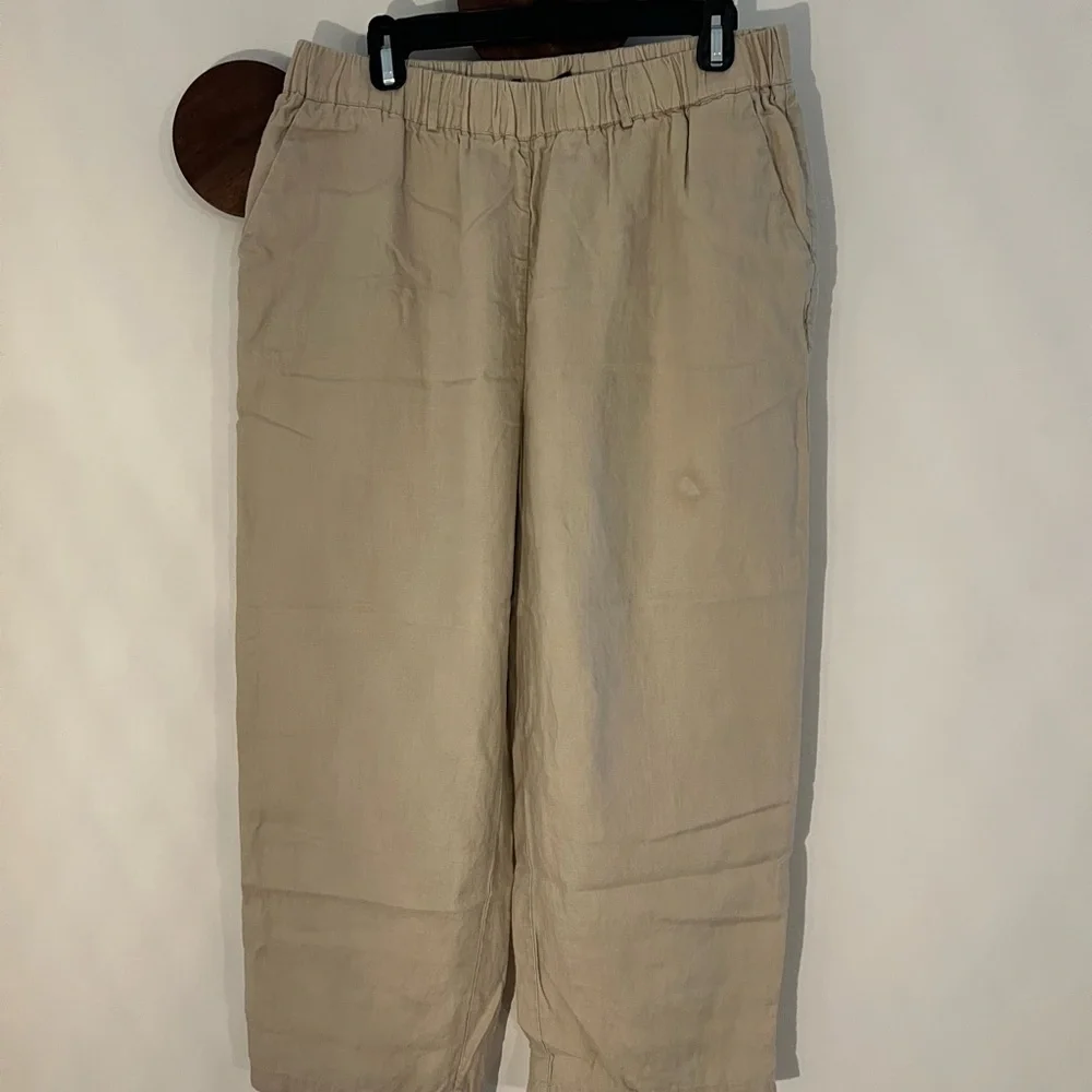 Quince Relaxed Linen-Blend Pull-On Pants - Beige